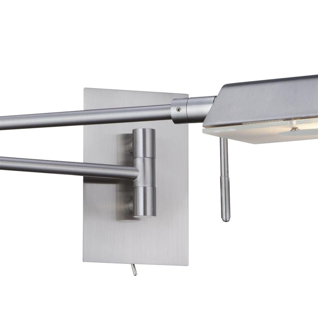 765SS Apothecary Swing Arm Wall Light - Satin Silver & Glass RRP £49.00