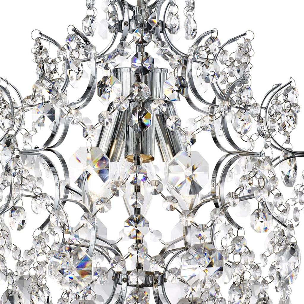 Searchlight 7673-3CC Harrietta 3 Light Pendant - Chrome, Crystal Drops and Buttons RRP £435.00