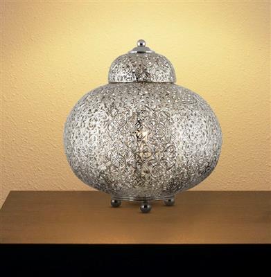 Searchlight 8221-1SS Fretwork Table Lamp - Laser Cut Nickel RRP £119.00