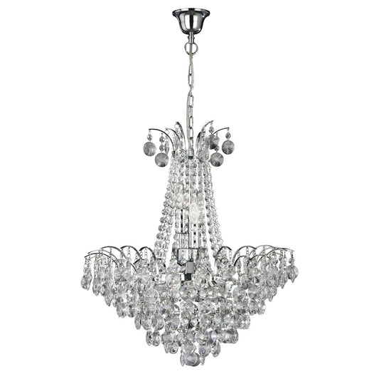 907152CC Limoges 6Lt Chandelier- Crystal & Chrome RRP £569.00