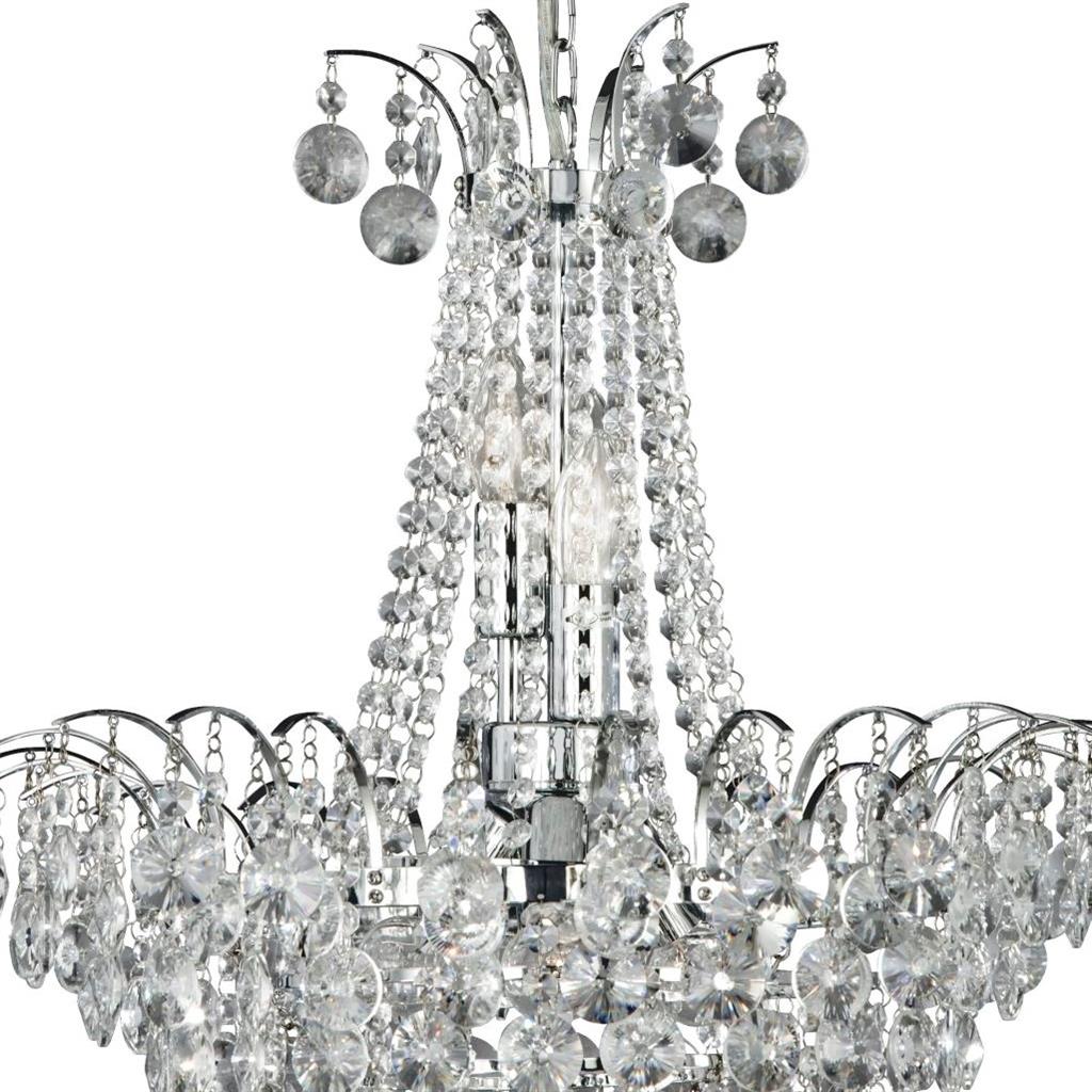 Searchlight 9071-52CC Limoges 6Lt Chandelier- Crystal & Chrome RRP £569.00