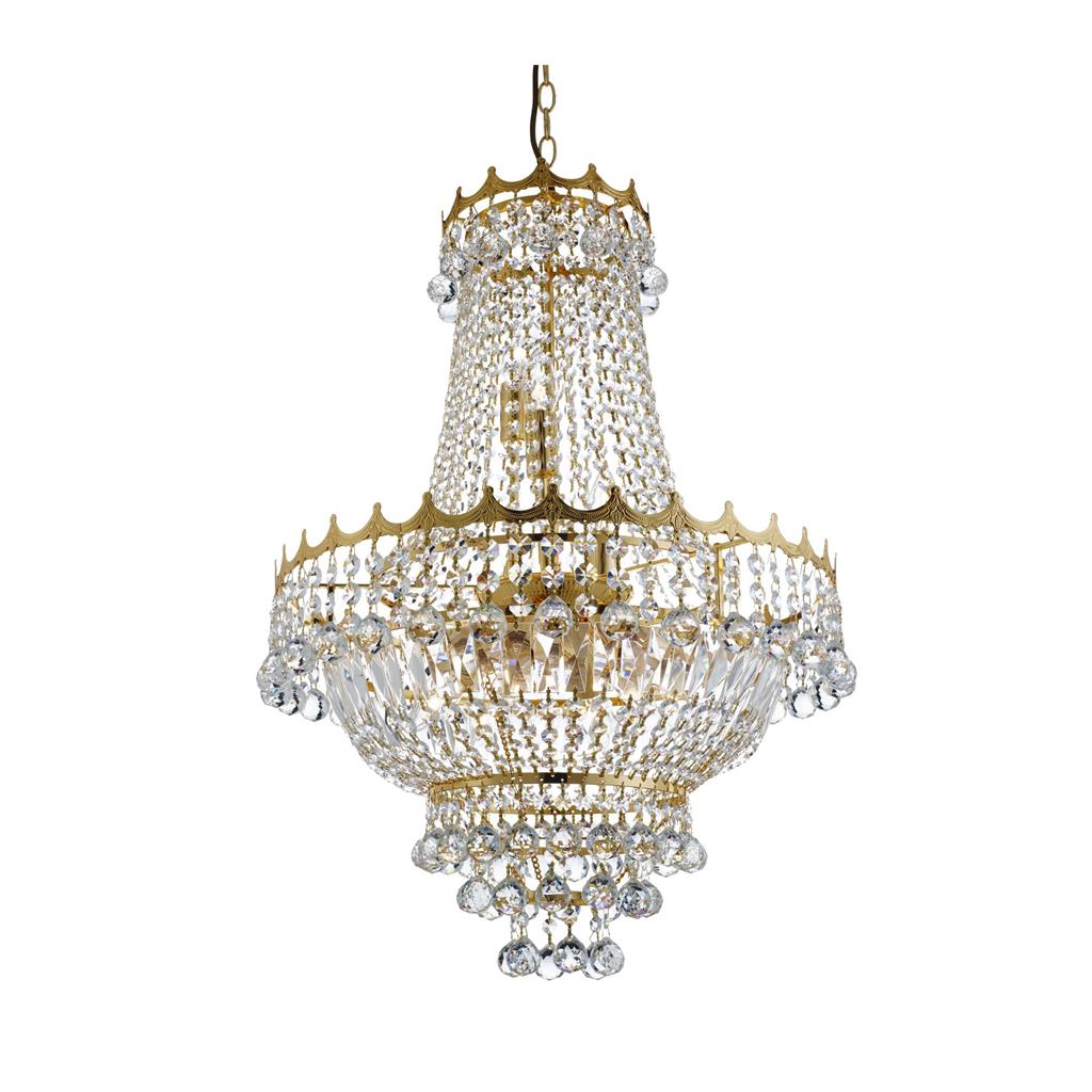 Searchlight 9112-52GO Versailles 9Lt Chandelier - Gold Frame & Crystal RRP £749.00