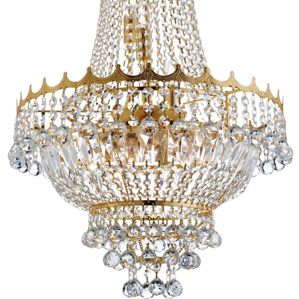 Searchlight 9112-52GO Versailles 9Lt Chandelier - Gold Frame & Crystal RRP £749.00