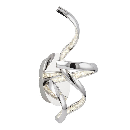 Searchlight 9208CC Twirls LED Wall Light- Chrome & Clear Crystal RRP £185.00