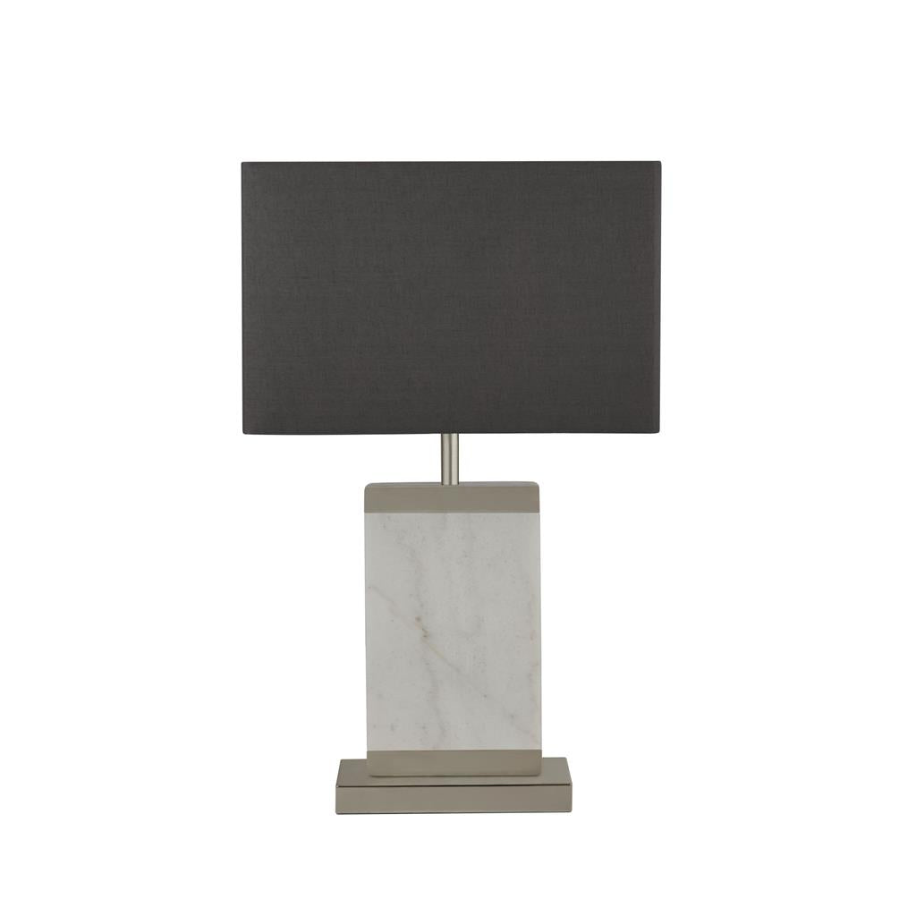 Searchlight 9381SN Satin Nickel, White Marble & Grey Shade RRP £189.00