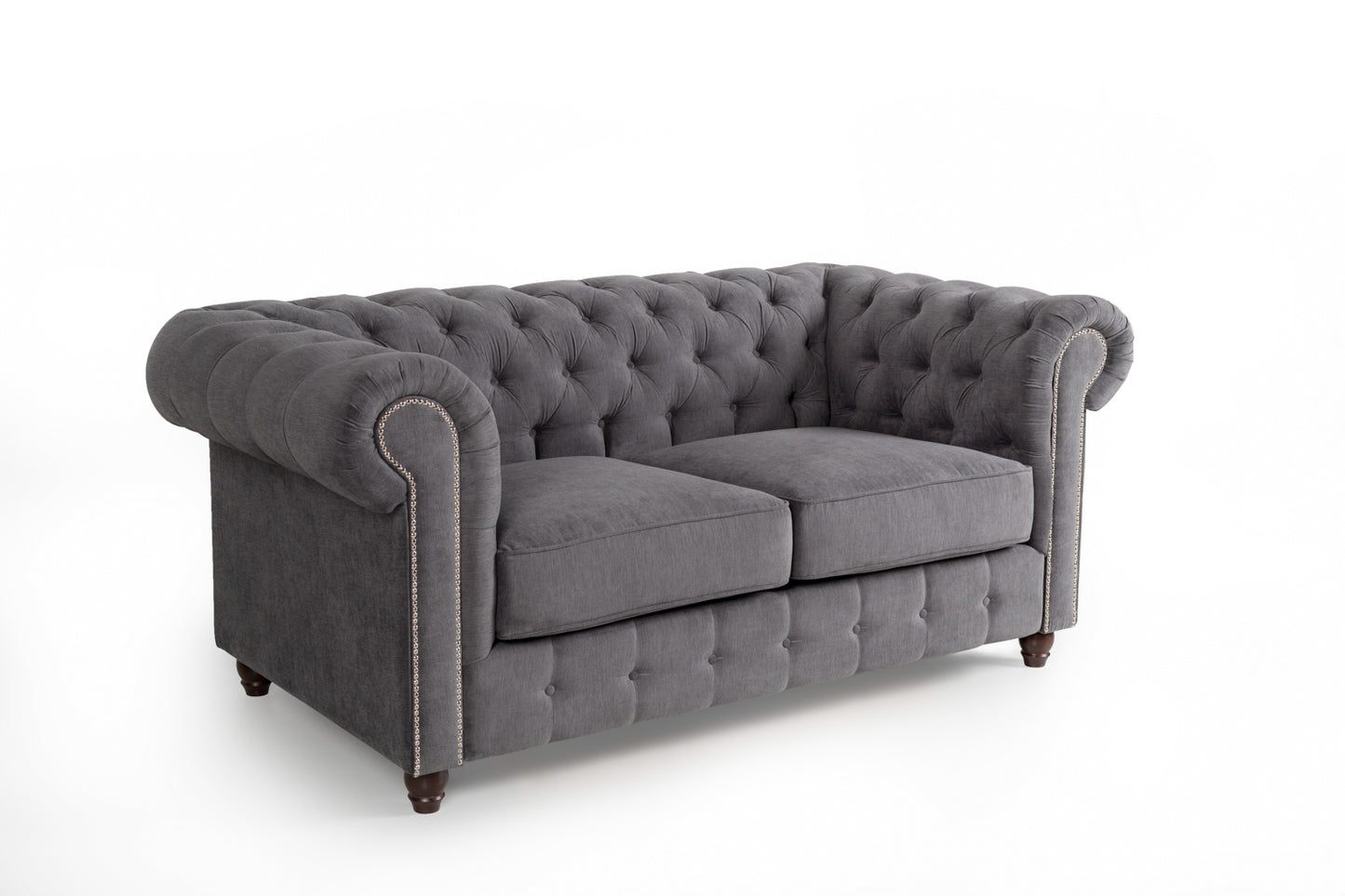 Chesterfield Grey 2 Seater Sofa Bed