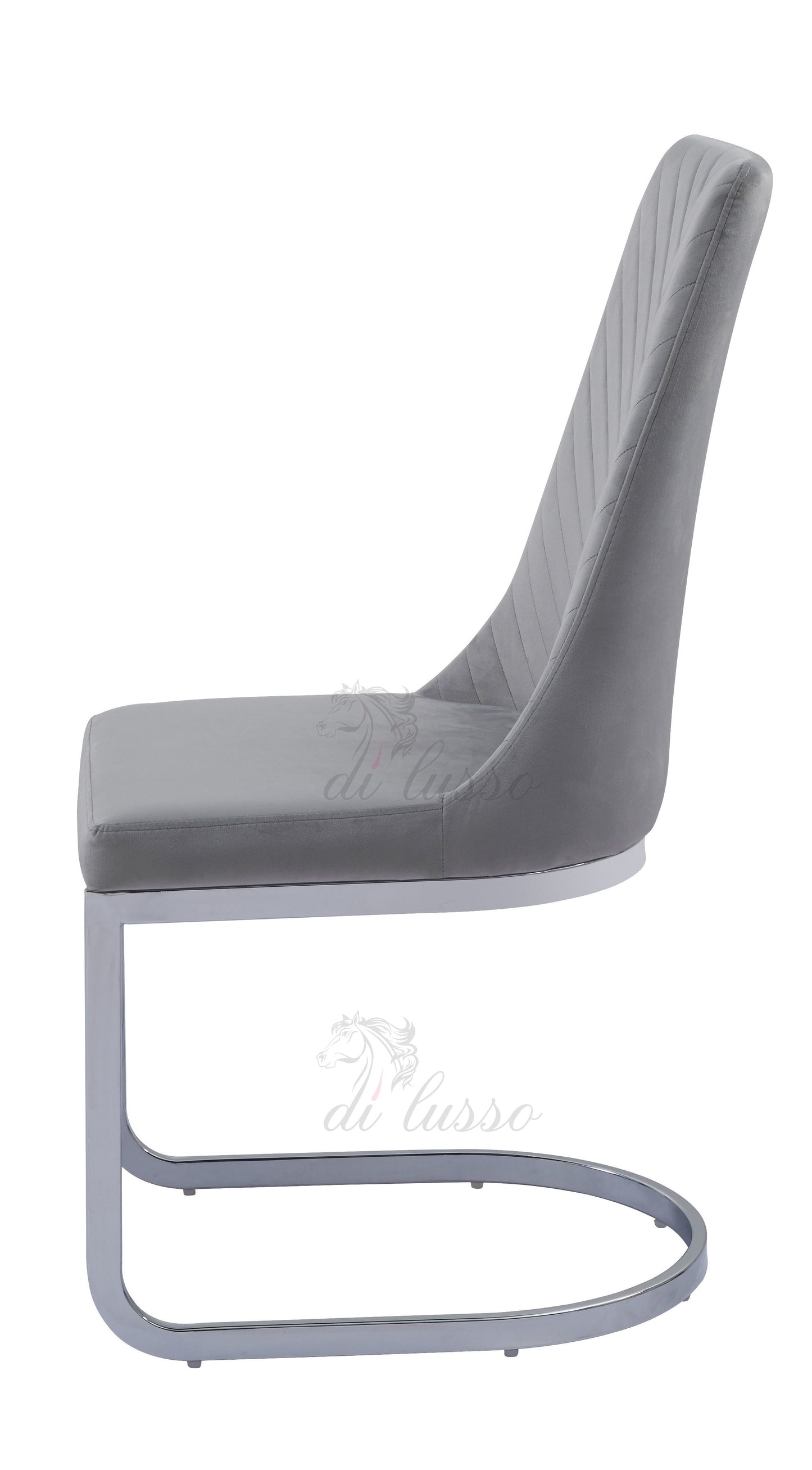 Curva Grey French Velvet Dining Chair