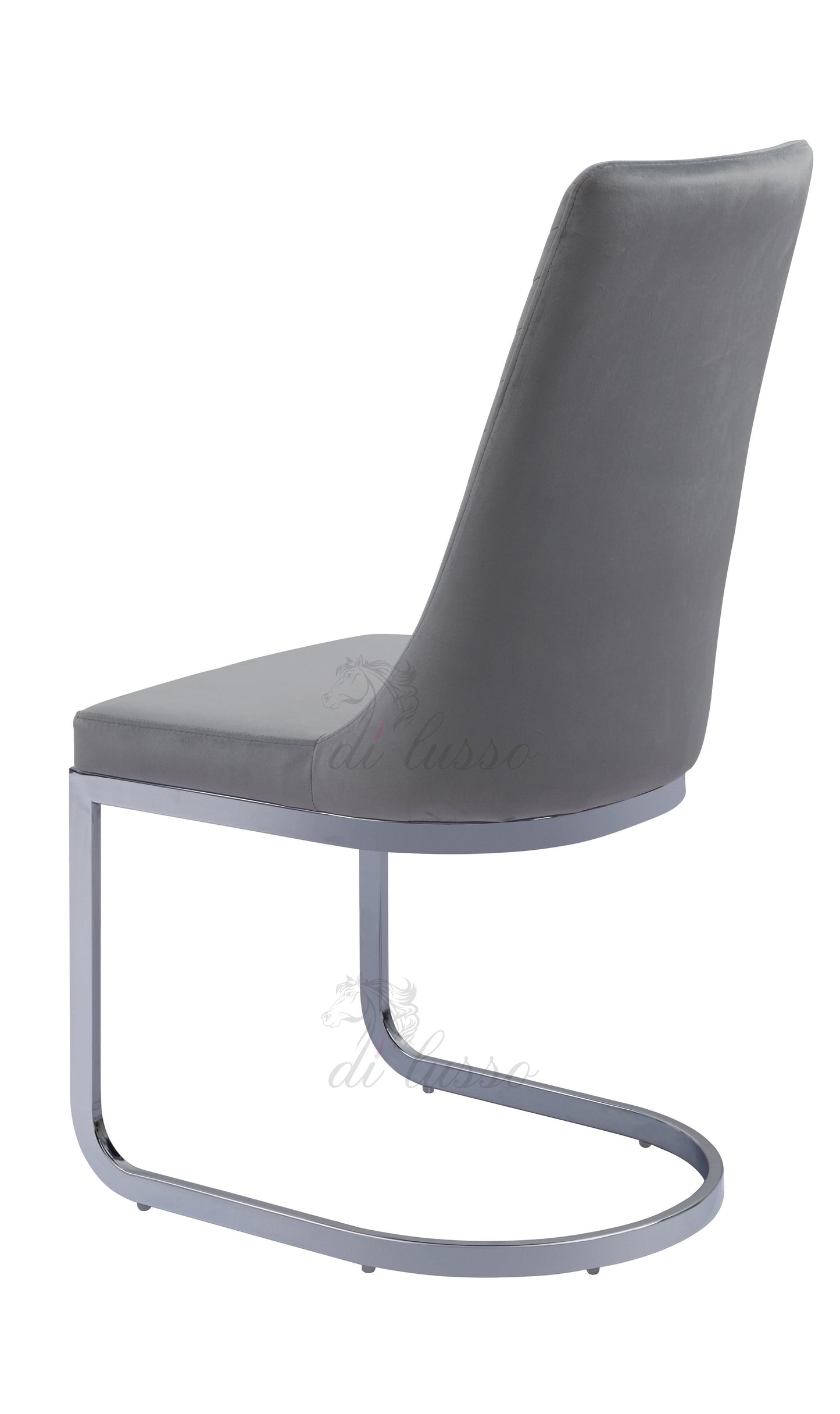 Curva Grey French Velvet Dining Chair