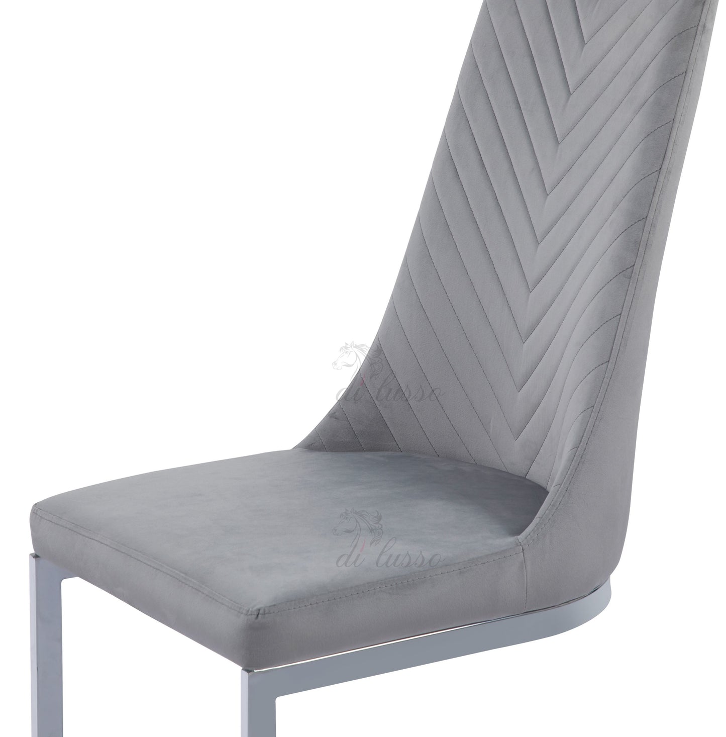 Curva Grey French Velvet Dining Chair