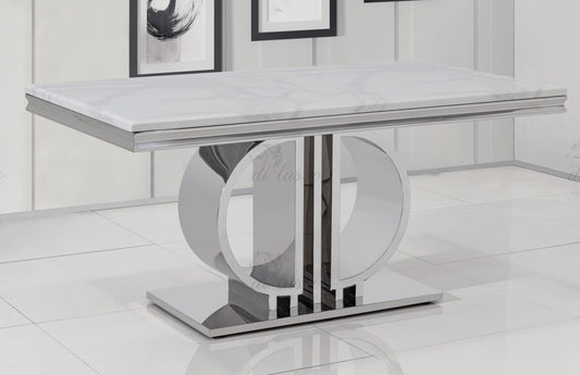 Mercury White Stone Dining Table