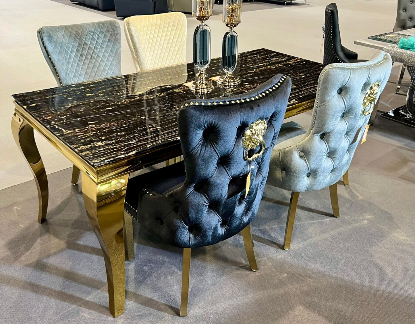 Leanne Black Marble Dining Table