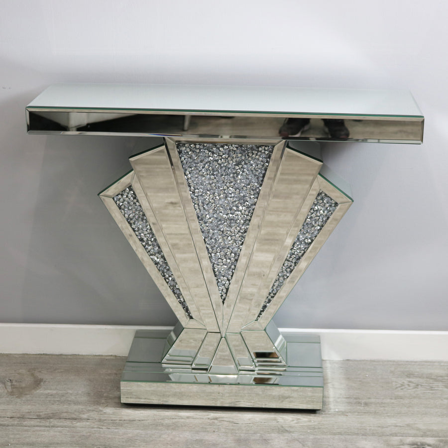 Crushed Diamond Fan Console Table
