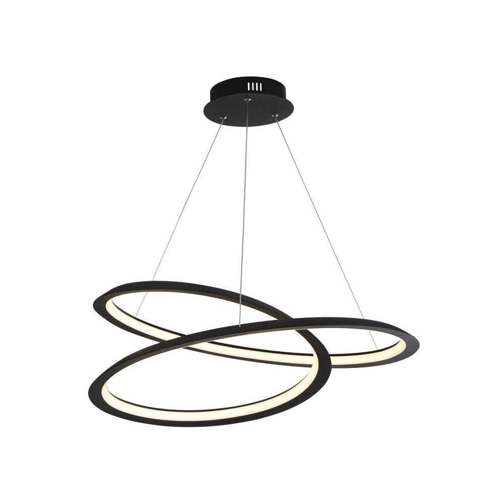 518711BK Swirl II LED Ceiling Pendant - Sand Black & Opal RRP £319.00